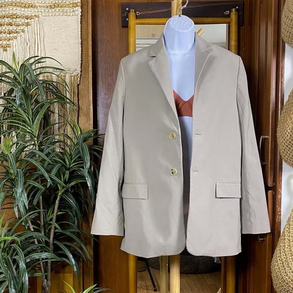 Zara Jackets & Blazers - Zara Wool Blend Blazer Women S Beige Oversized Jacket Work Office Classic Layer